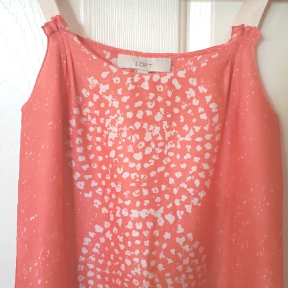 LOFT Sleeveless Boho Ribbon Strap Flowy Tank Top Size XS - Picture 3 of 8